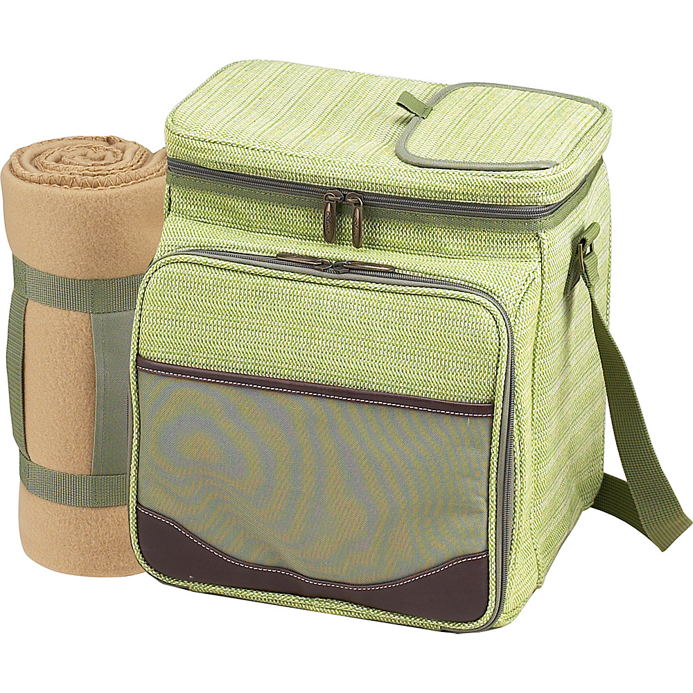 Picnic at Ascot Picnic Basket Cooler with Blanket Fully Equipped for 2 Olive Tweed Picnic at Ascot Outdoor Coolers