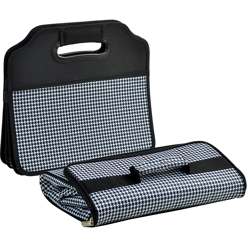 Picnic at Ascot Original Folding Trunk Organizer with Cooler Houndstooth Picnic at Ascot Trunk and Transport Organization