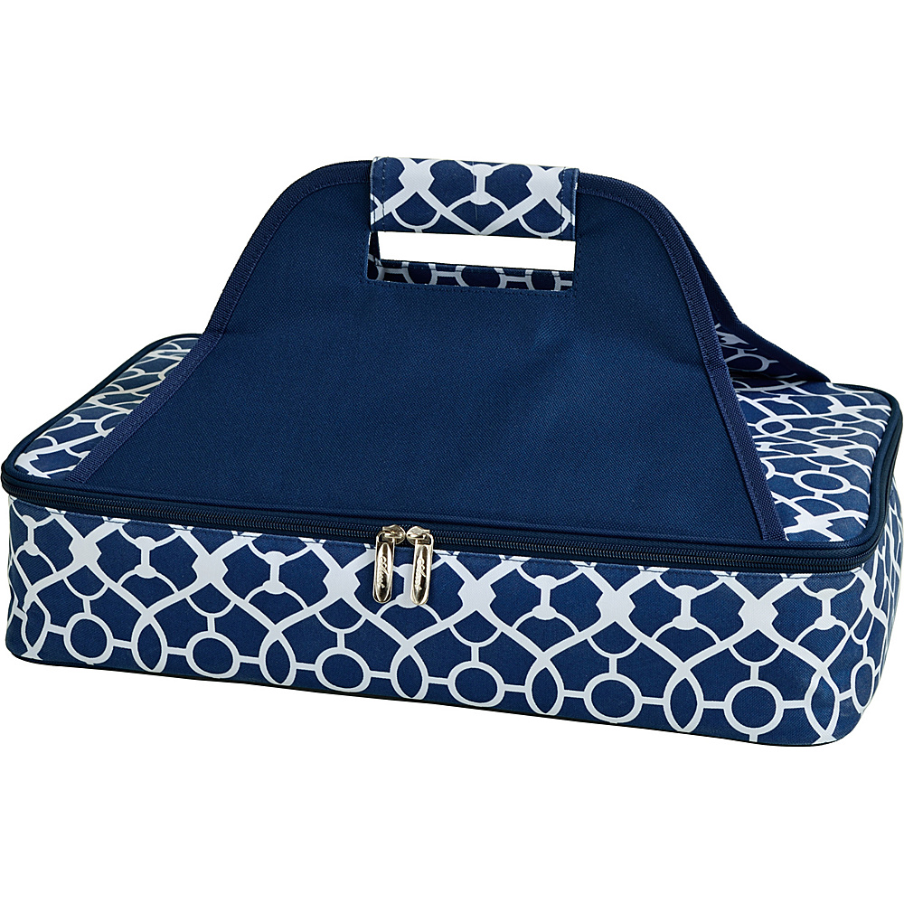 Picnic at Ascot Insulated Casserole Carrier to keep Food Hot or Cold Trellis Blue Picnic at Ascot Outdoor Accessories