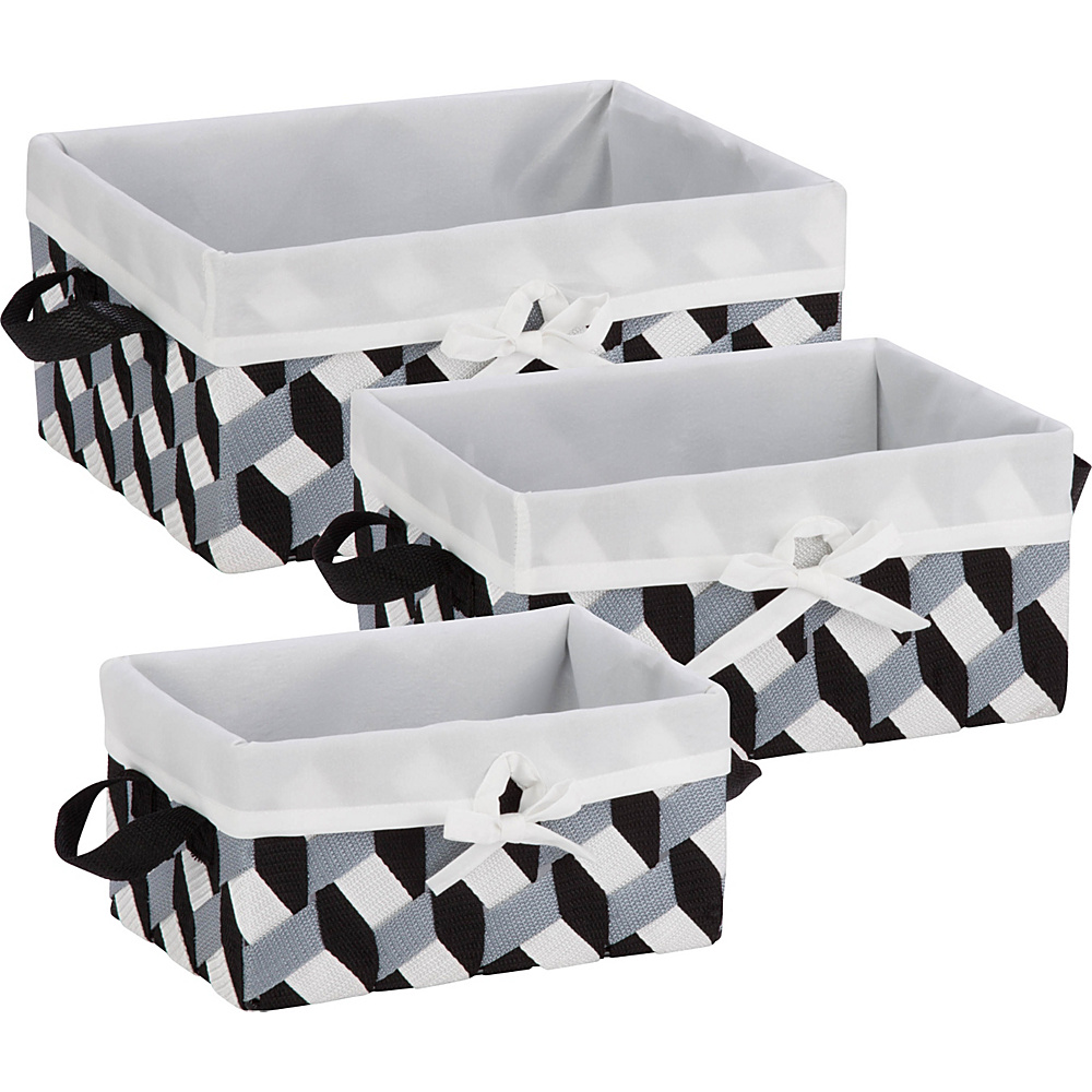 Honey Can Do 3 Piece Twisted Tote Set Black Honey Can Do All Purpose Totes