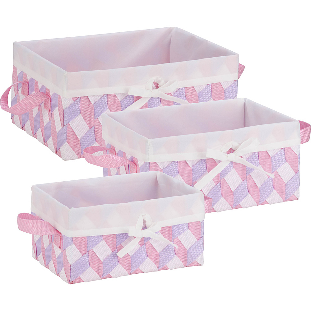 Honey Can Do 3 Piece Twisted Tote Set Pink Honey Can Do All Purpose Totes