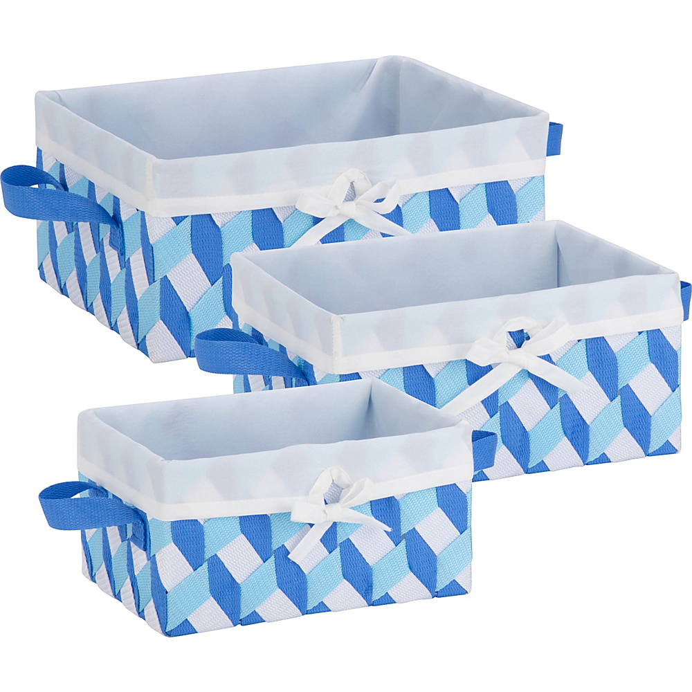 Honey Can Do 3 Piece Twisted Tote Set Blue White Honey Can Do All Purpose Totes