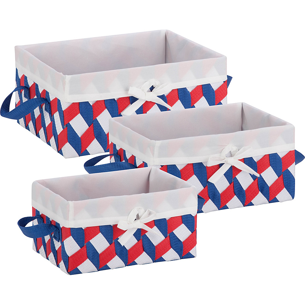 Honey Can Do 3 Piece Twisted Tote Set Red White Blue Honey Can Do All Purpose Totes