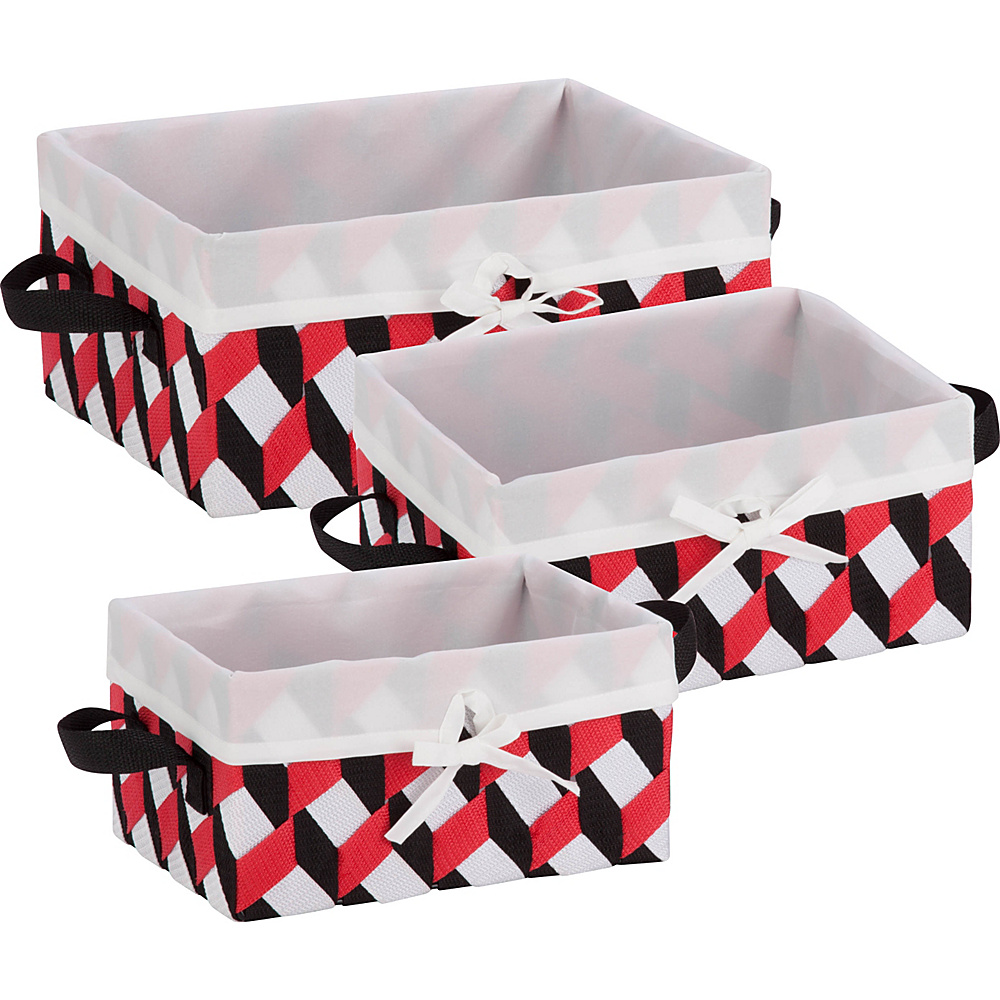 Honey Can Do 3 Piece Twisted Tote Set Black Red Honey Can Do All Purpose Totes