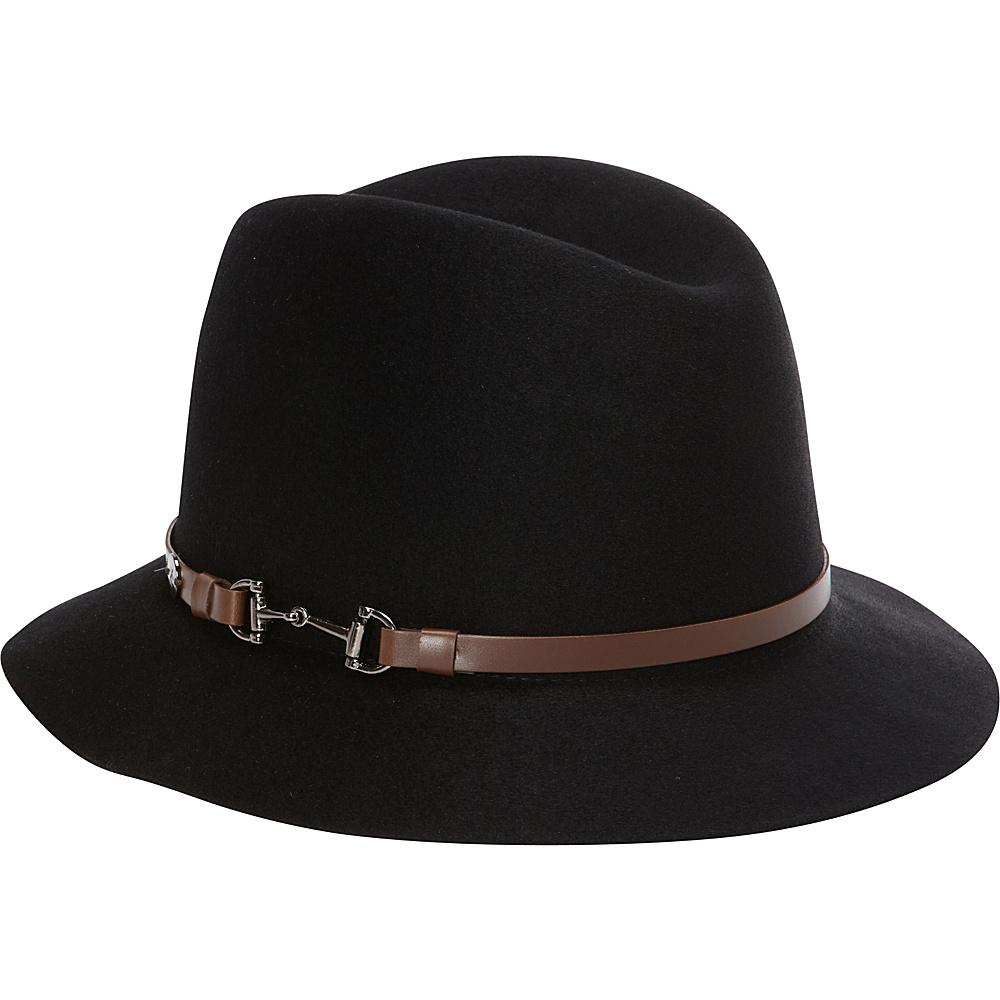 Karen Kane Hats Fedora with Lux Trim Black Small Medium Karen Kane Hats Hats Gloves Scarves