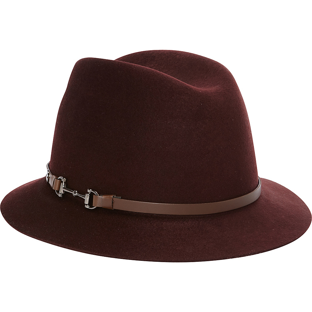 Karen Kane Hats Fedora with Lux Trim Burgundy Small Medium Karen Kane Hats Hats Gloves Scarves