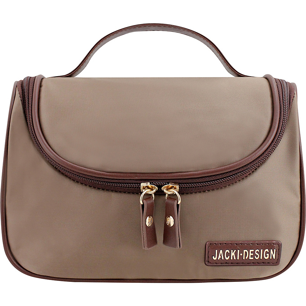 Jacki Design Essential Travel Cosmetic Bag with Hanger Brown Jacki Design Toiletry Kits