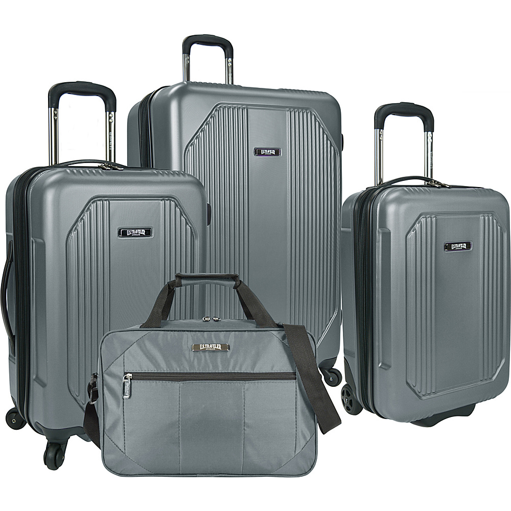 U.S. Traveler Bloomington 4 Piece Spinner Set Grey U.S. Traveler Luggage Sets