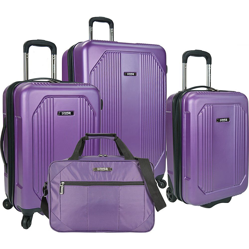U.S. Traveler Bloomington 4 Piece Spinner Set Purple U.S. Traveler Luggage Sets