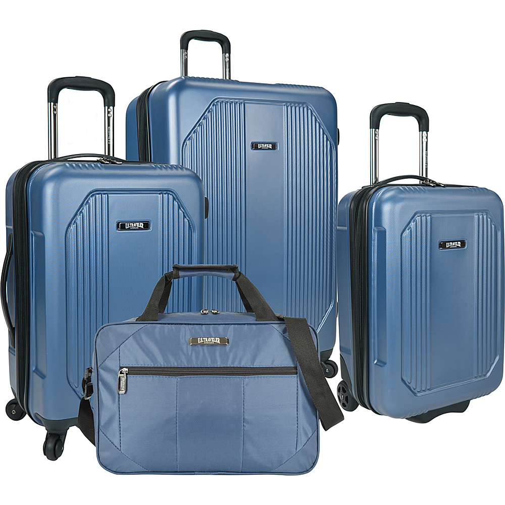 U.S. Traveler Bloomington 4 Piece Spinner Set Blue U.S. Traveler Luggage Sets