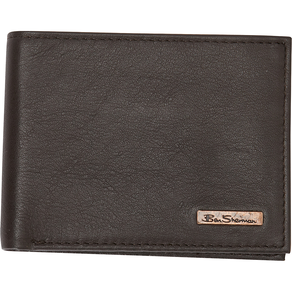Ben Sherman Luggage Hackney Collection Leather RFID 5 Pocket Billfold Wallet Brown Ben Sherman Luggage Men s Wallets