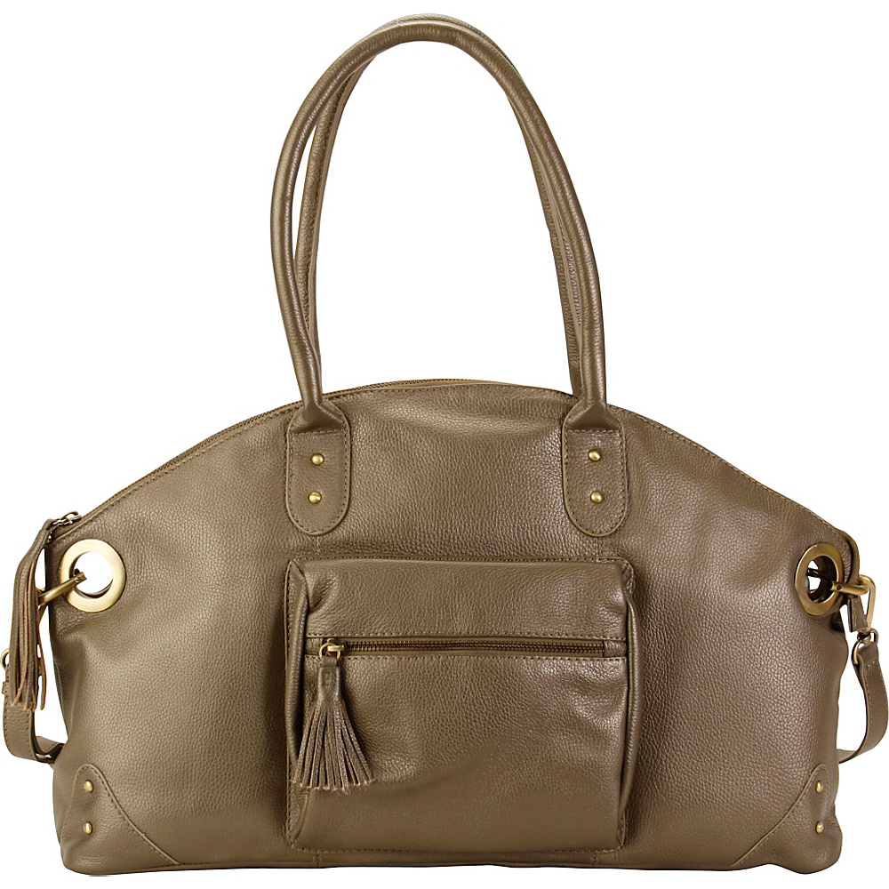 Hadaki Satchel Bronze Hadaki Leather Handbags