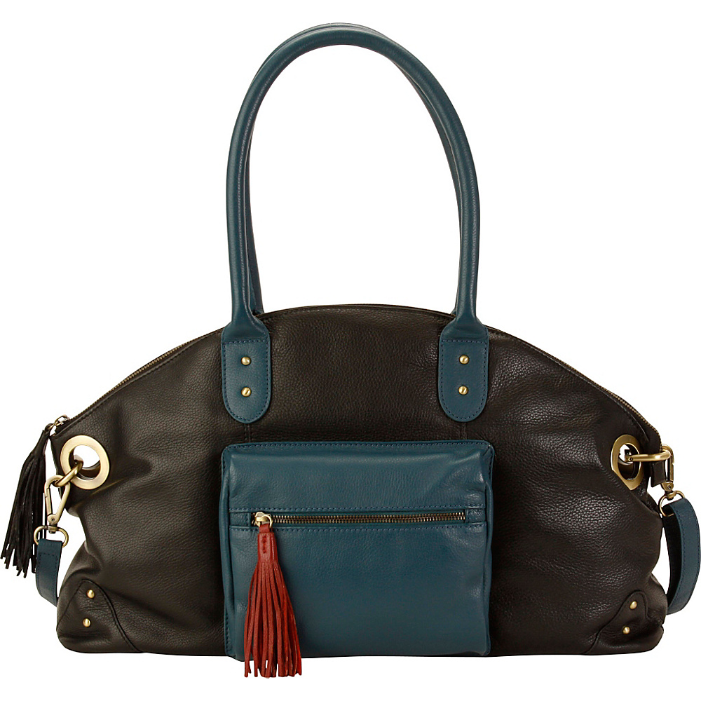 Hadaki Satchel Color Block Hadaki Leather Handbags