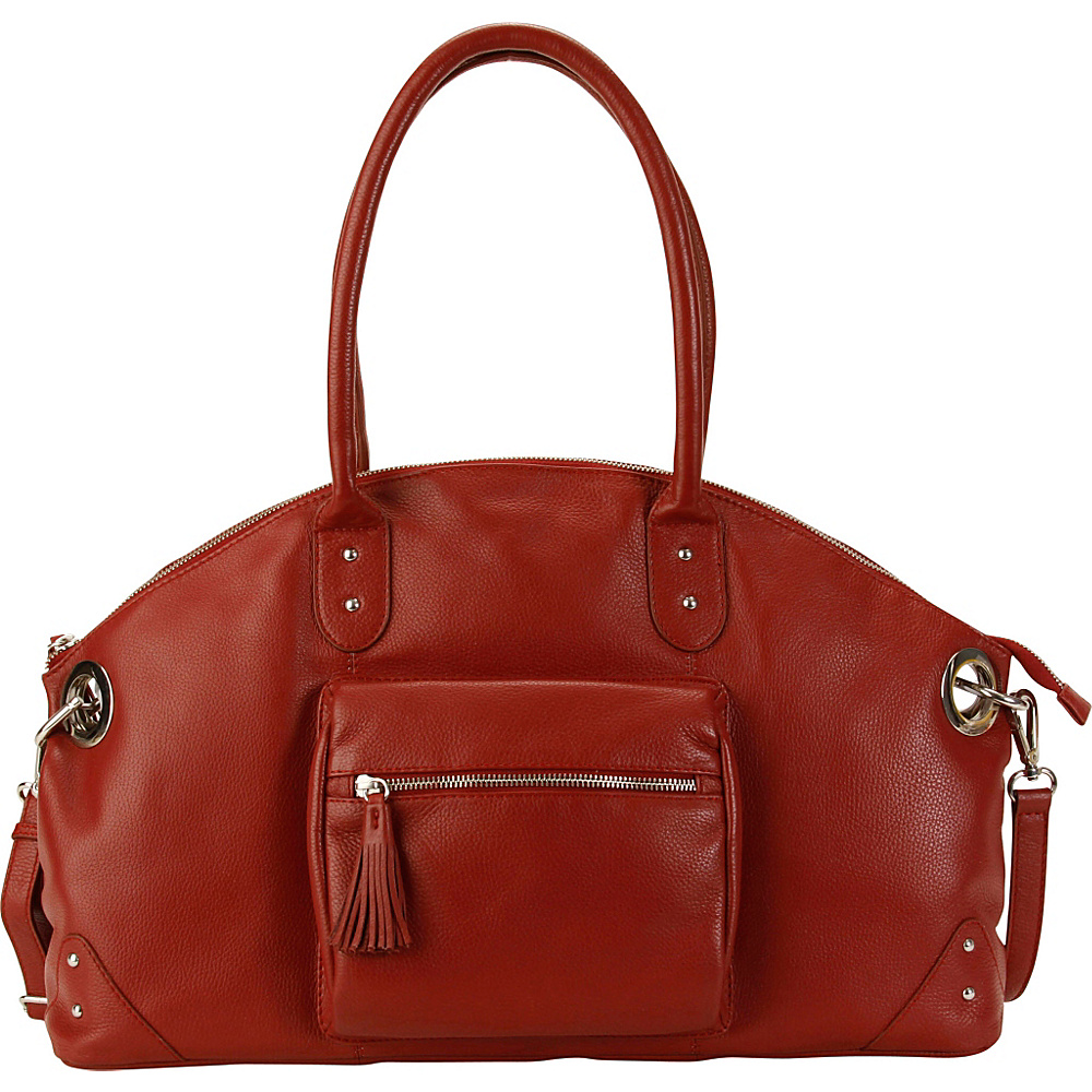 Hadaki Satchel Deep Red Hadaki Leather Handbags