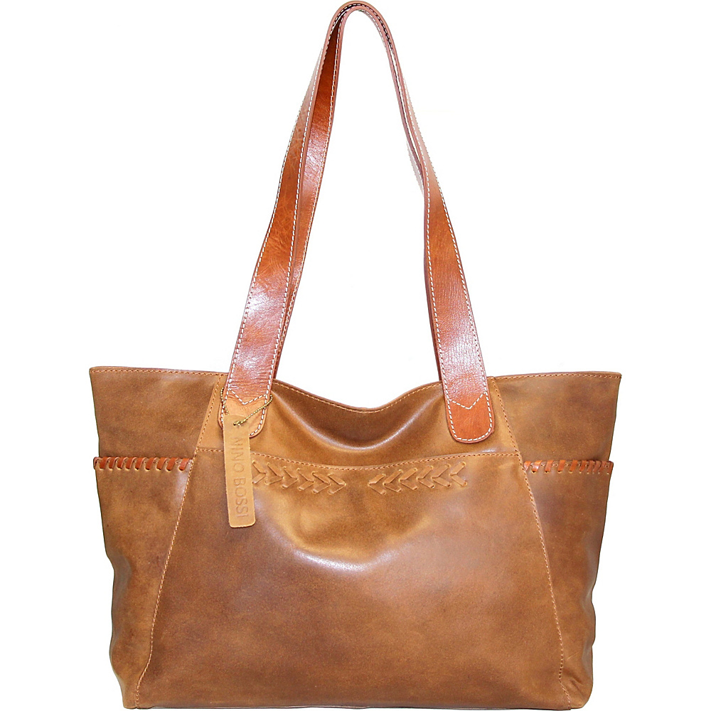 Nino Bossi Orange Bloom Tote Saddle Nino Bossi Leather Handbags