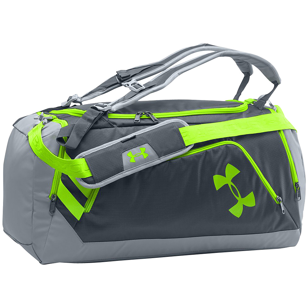 Under Armour Contain 3.0 Stealth Gray Hyper Green Under Armour All Purpose Duffels
