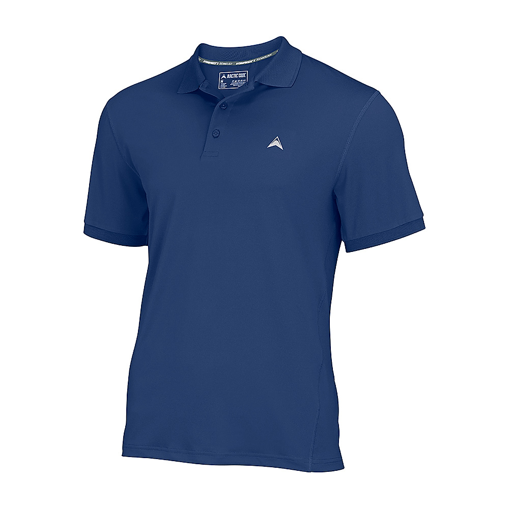 Arctic Cool Mens Instant Cooling Polo M Midnight Blue Arctic Cool Men s Apparel