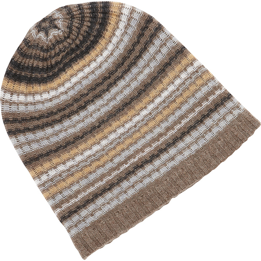 Kinross Cashmere Drop Needle Rib Stripe Hat Doeskin Multi Kinross Cashmere Hats Gloves Scarves