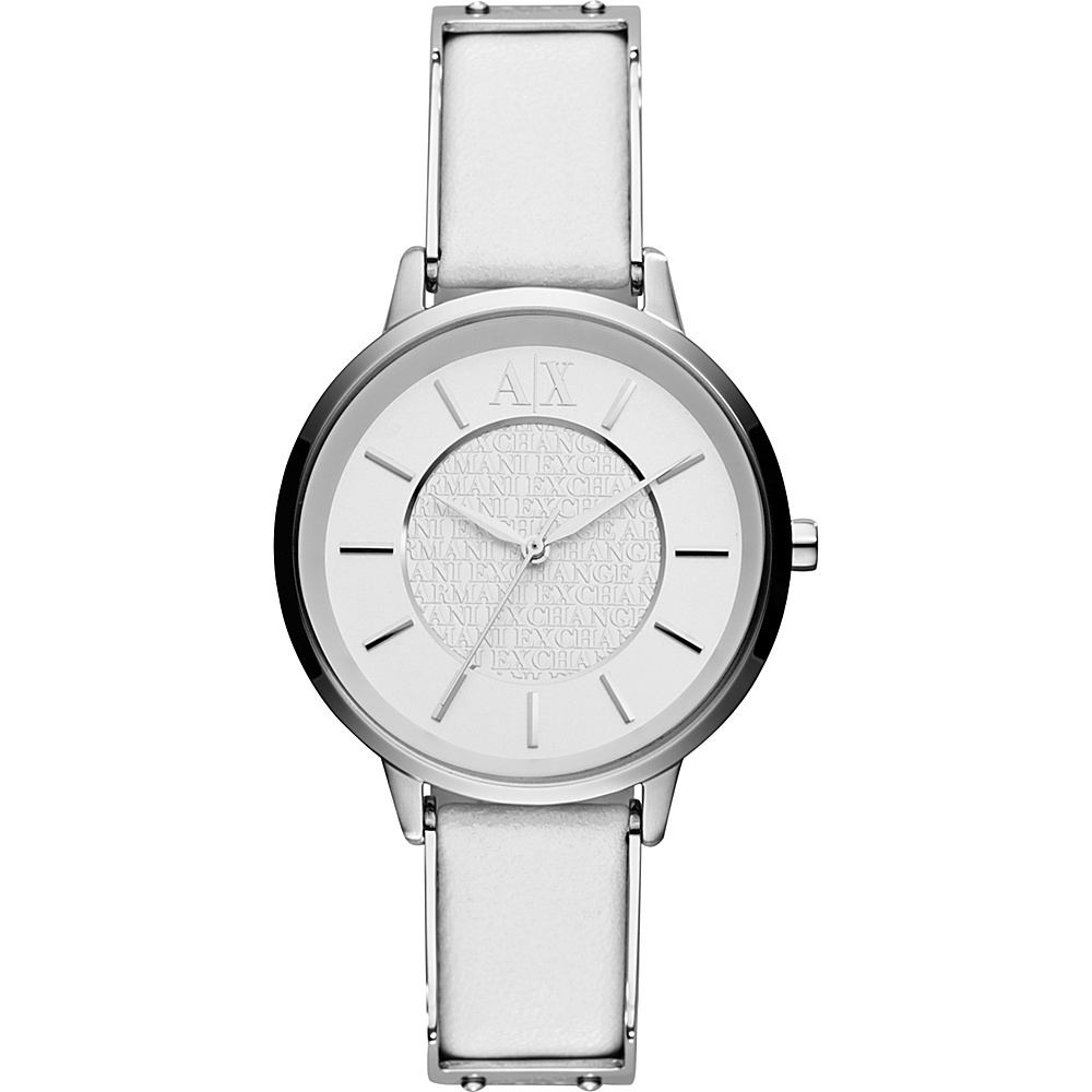 A X Armani Exchange Womens Smart Leather Watch White White A X Armani Exchange Watches