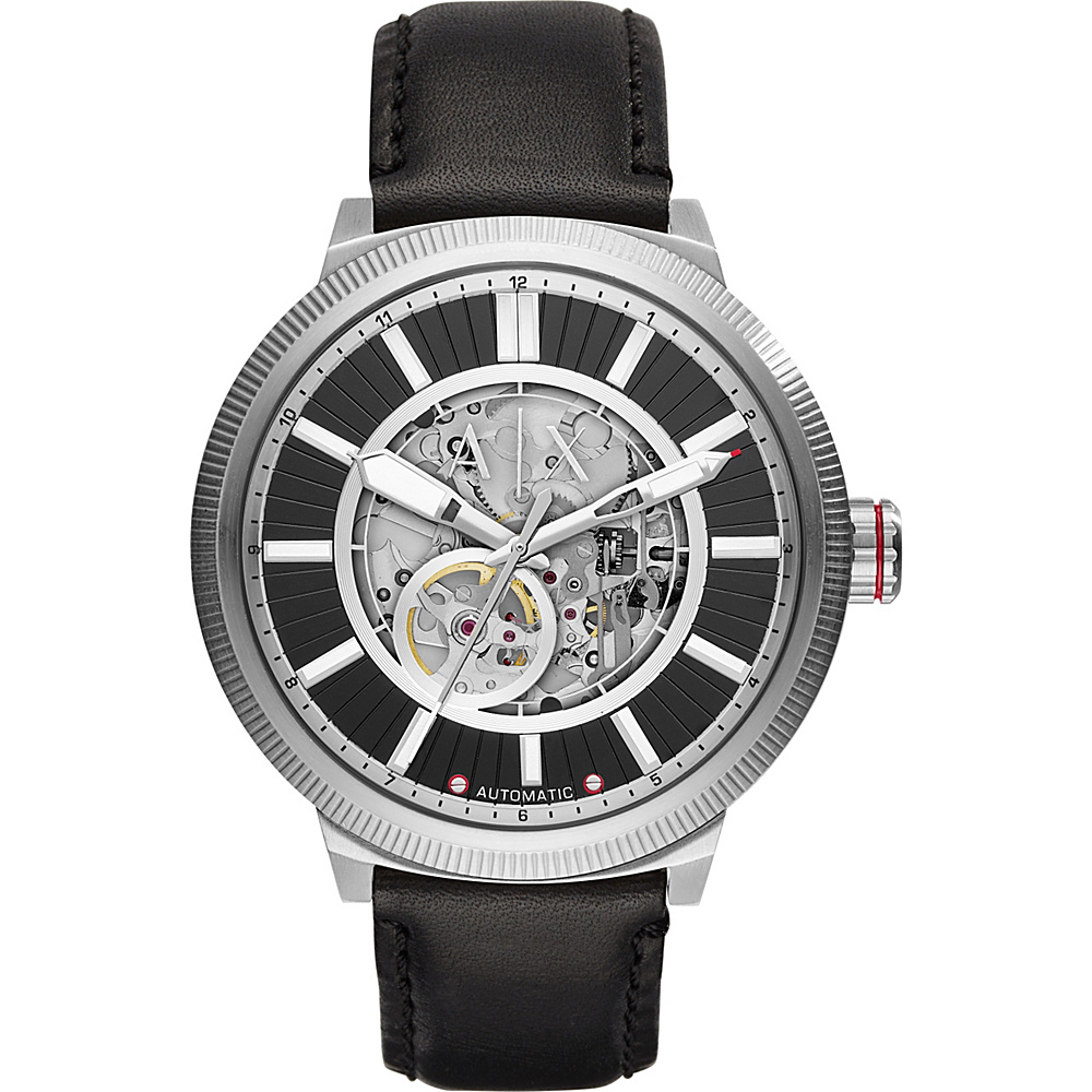 A X Armani Exchange Street Leather Watch Black A X Armani Exchange Watches