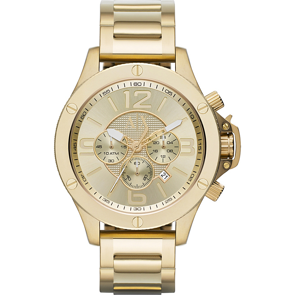 A X Armani Exchange Street Stainless Chronograph Watch Gold A X Armani Exchange Watches