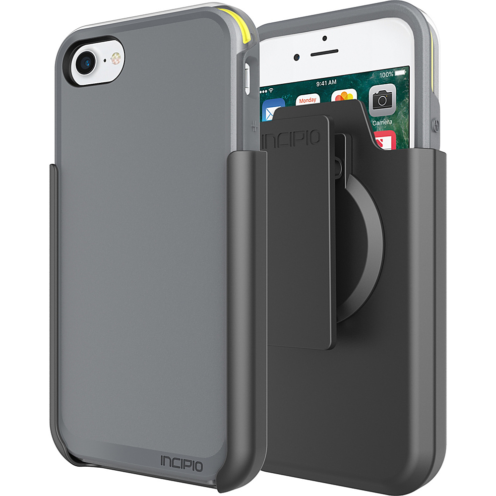 Incipio Performance Series Ultra with holster for iPhone 7 Charcoal Gray Yellow CGY Incipio Electronic Cases