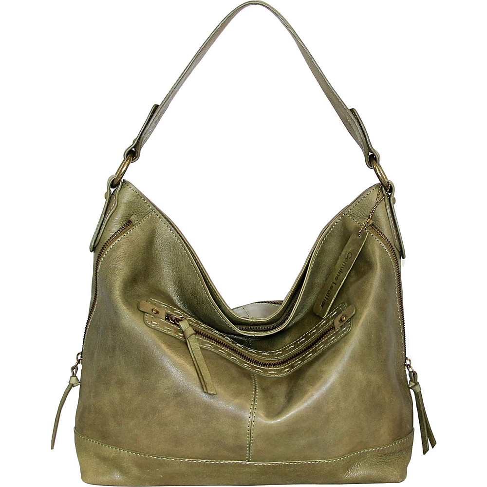 Nino Bossi Magnolia Bloom Shoulder Bag Green Nino Bossi Leather Handbags