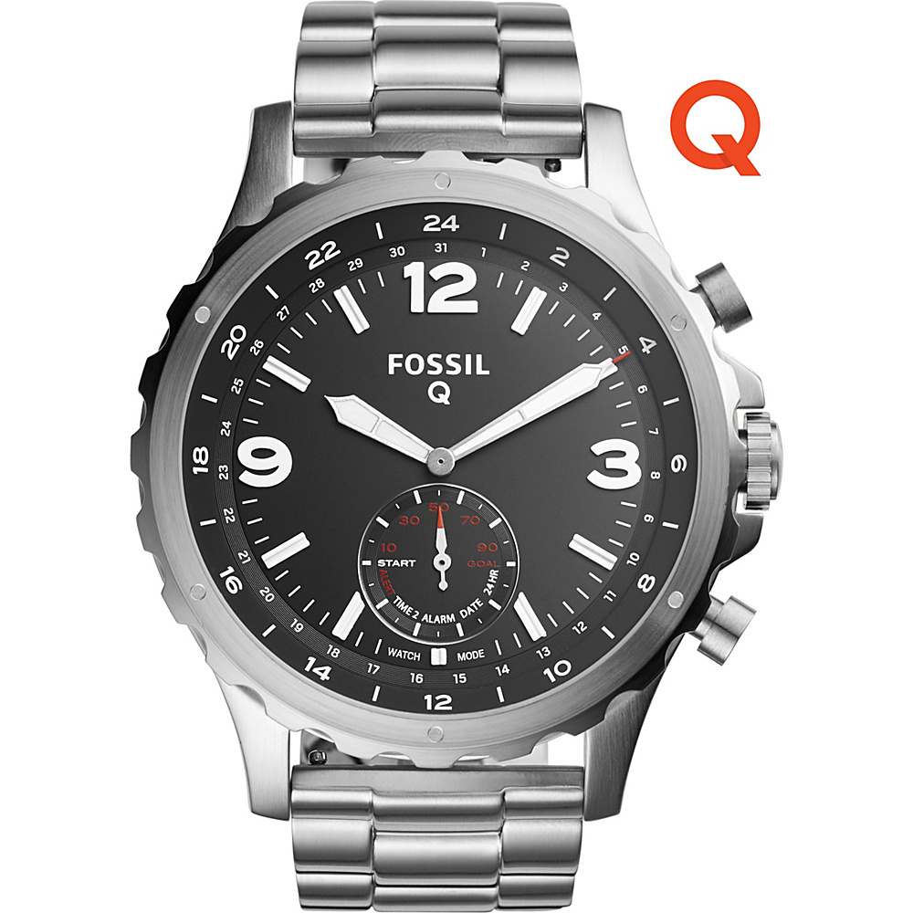 Fossil Q Nate Stainless Steel Hybrid Smartwatch Silver Fossil Wearable Technology