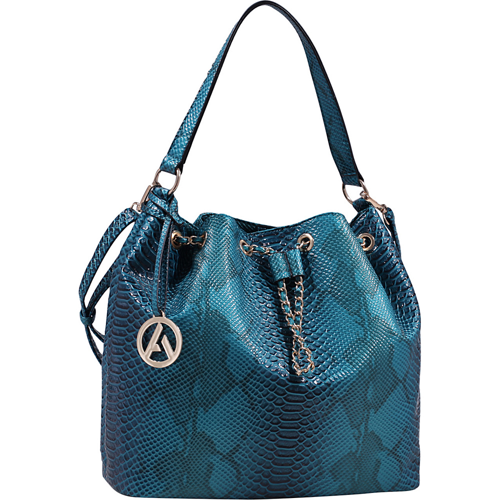 MKF Collection Rosella Drawstring Hobo Bag Teal Blue MKF Collection Manmade Handbags