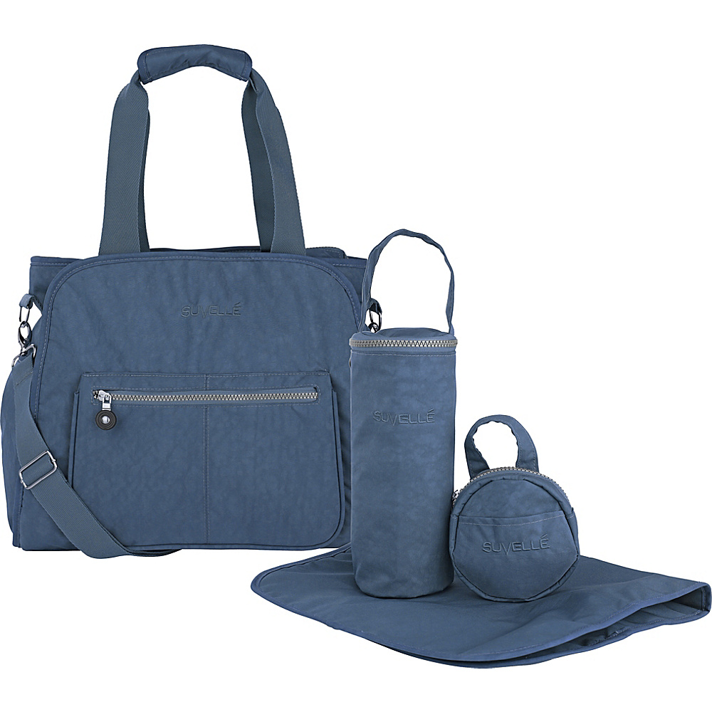 Suvelle RFID Travel Diaper Bag Denim Blue Suvelle Diaper Bags Accessories