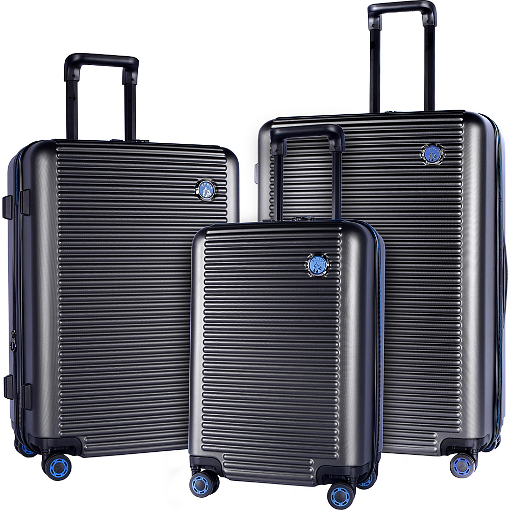 Travelers Club Luggage Beijing 3pc Expandable Hardside Spinner Luggage Black Blue Travelers Club Luggage Luggage Sets