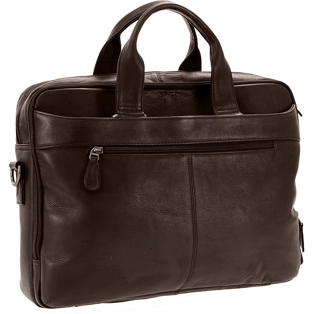 R R Collections Genuine Leather Briefcase with Laptop Sleeve Brown R R Collections Non Wheeled Business Cases