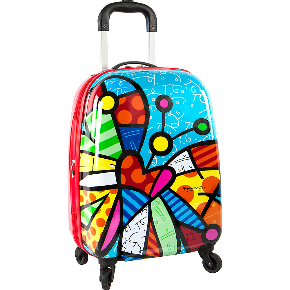 Heys America Britto Tween Spinner Luggage Multi Britto Butterfly Heys America Hardside Carry On