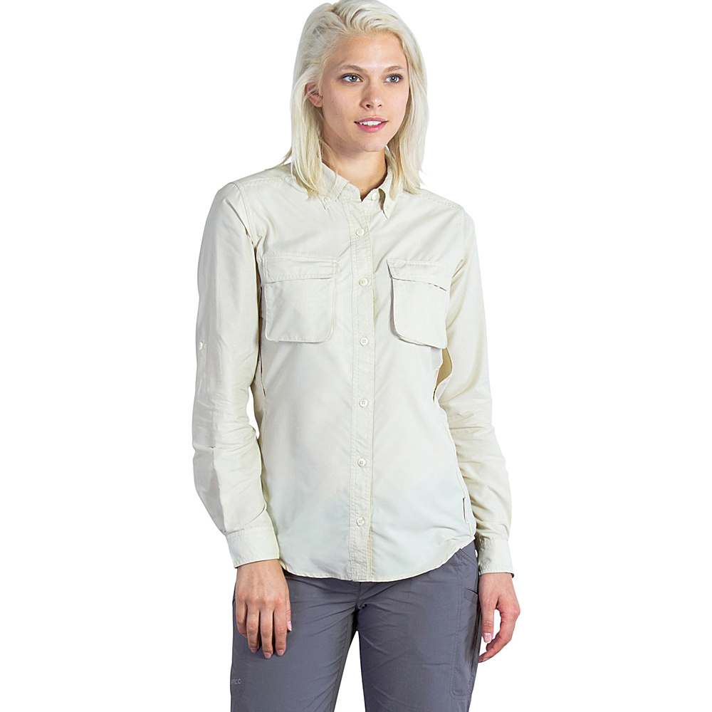 ExOfficio Womens Air Strip Long Sleeve Shirt XL Bone ExOfficio Women s Apparel