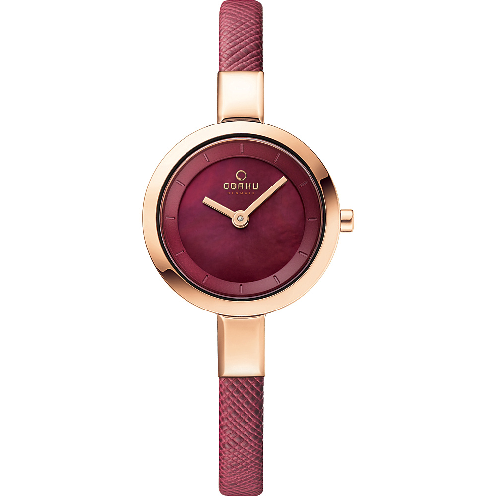 Obaku Watches Womens Mother of Peal Leather Watch Purple Rose Gold Mother of Pearl Obaku Watches Watches