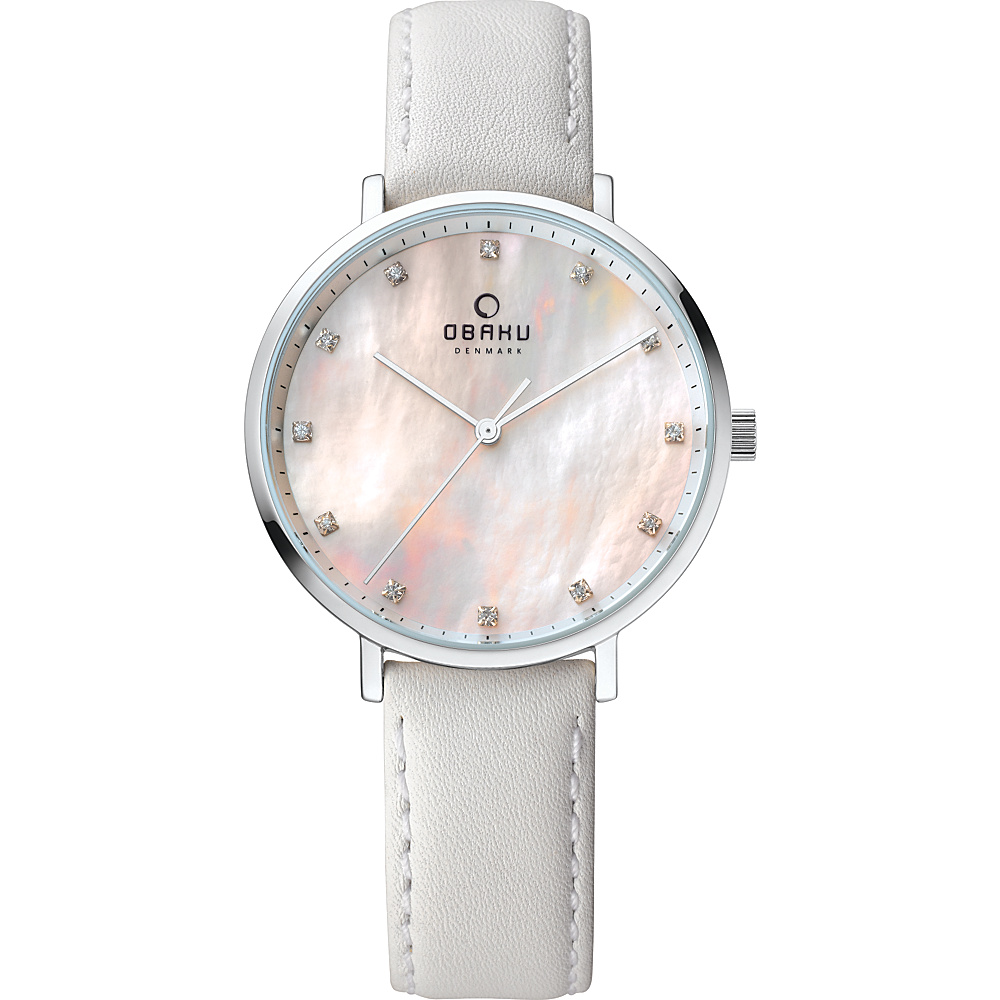 Obaku Watches Womens Mother of Pearl Leather Watch White Obaku Watches Watches
