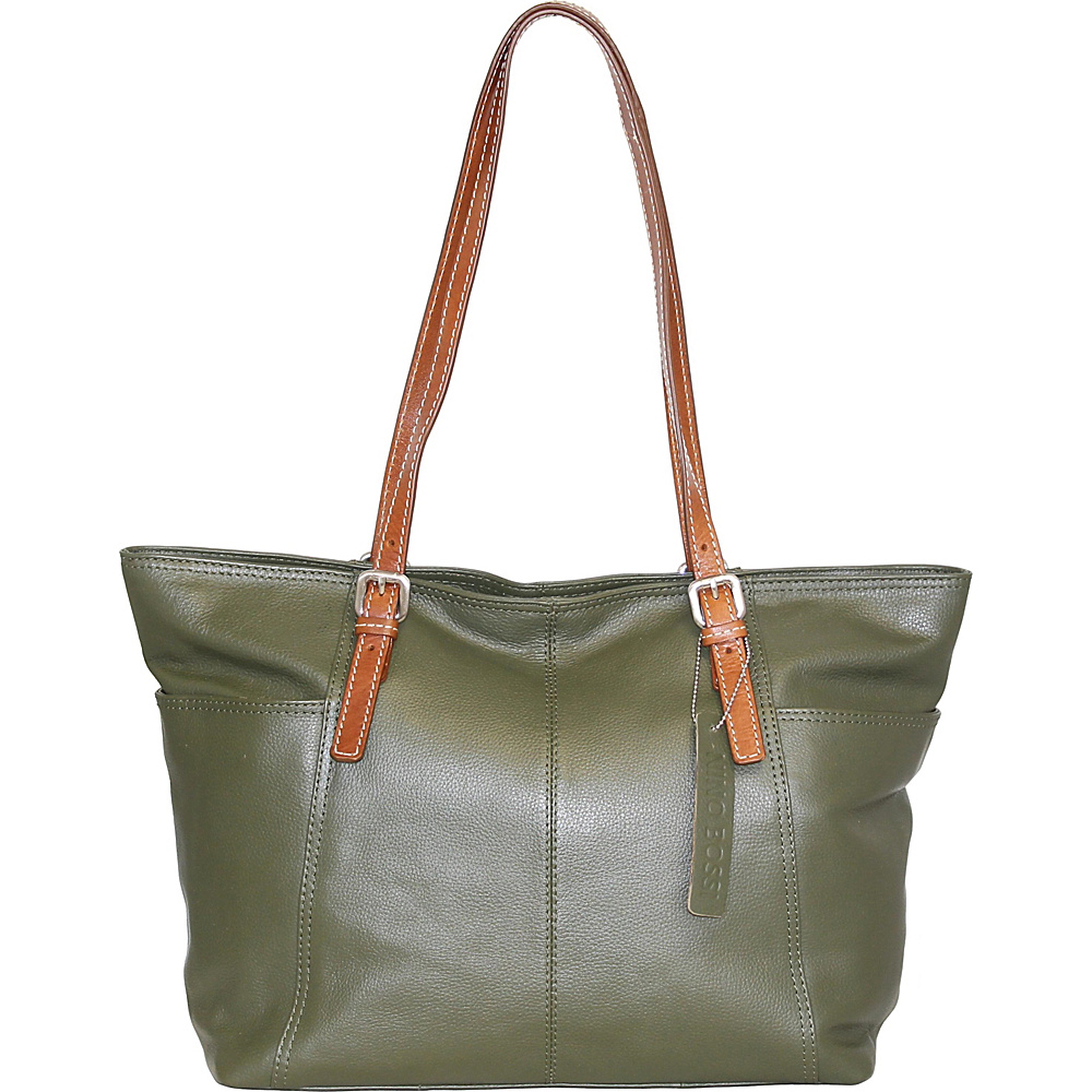 Nino Bossi Butter Cup Blossom Tote Green Nino Bossi Leather Handbags
