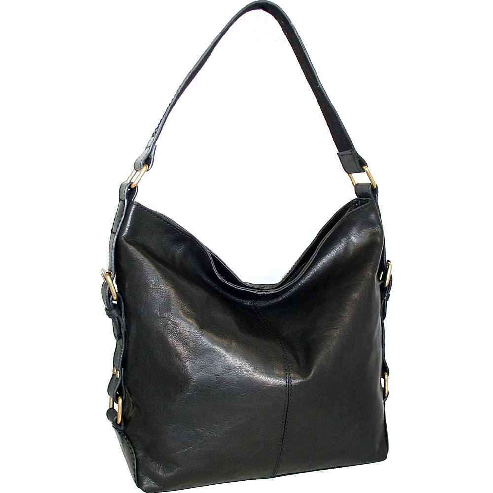 Nino Bossi Lily Blossom Shoulder Bag Black Nino Bossi Leather Handbags