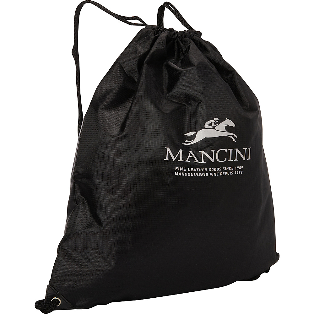 Mancini Leather Goods Drawstring Bag Black Mancini Leather Goods Packable Bags