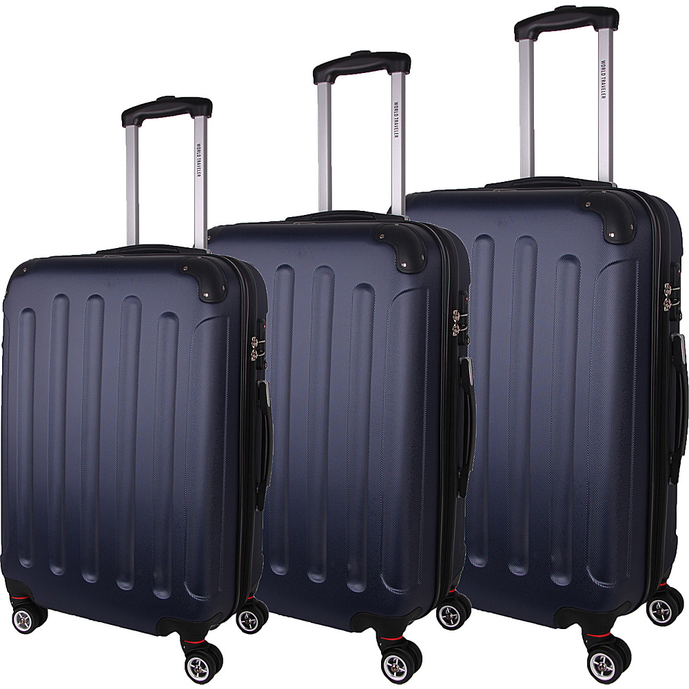 World Traveler Milan 3 Piece Hardside Spinner Luggage Set Blue World Traveler Luggage Sets