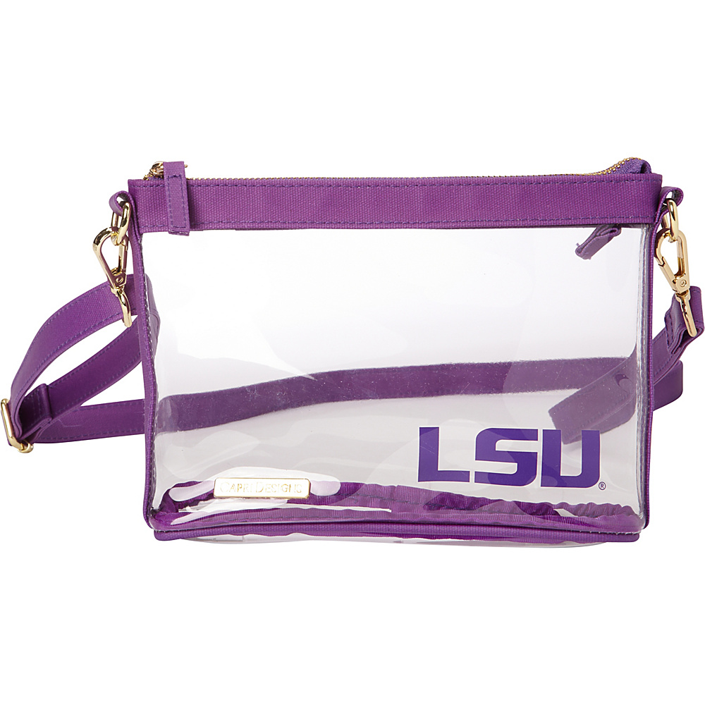 Capri Designs Small NCAA Crossbody Licensed LSU Capri Designs Manmade Handbags