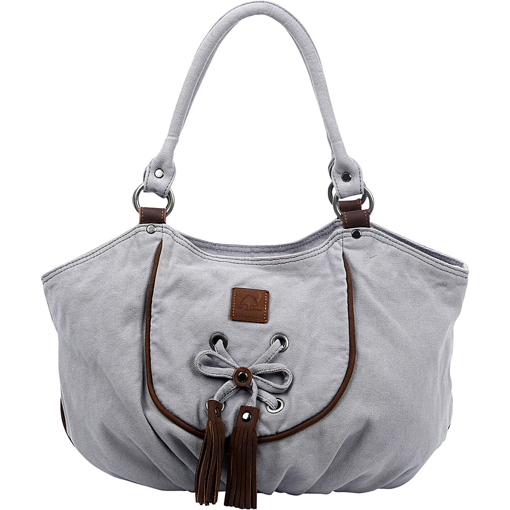 TSD Bold Lotus Hobo Grey - TSD Fabric Handbags