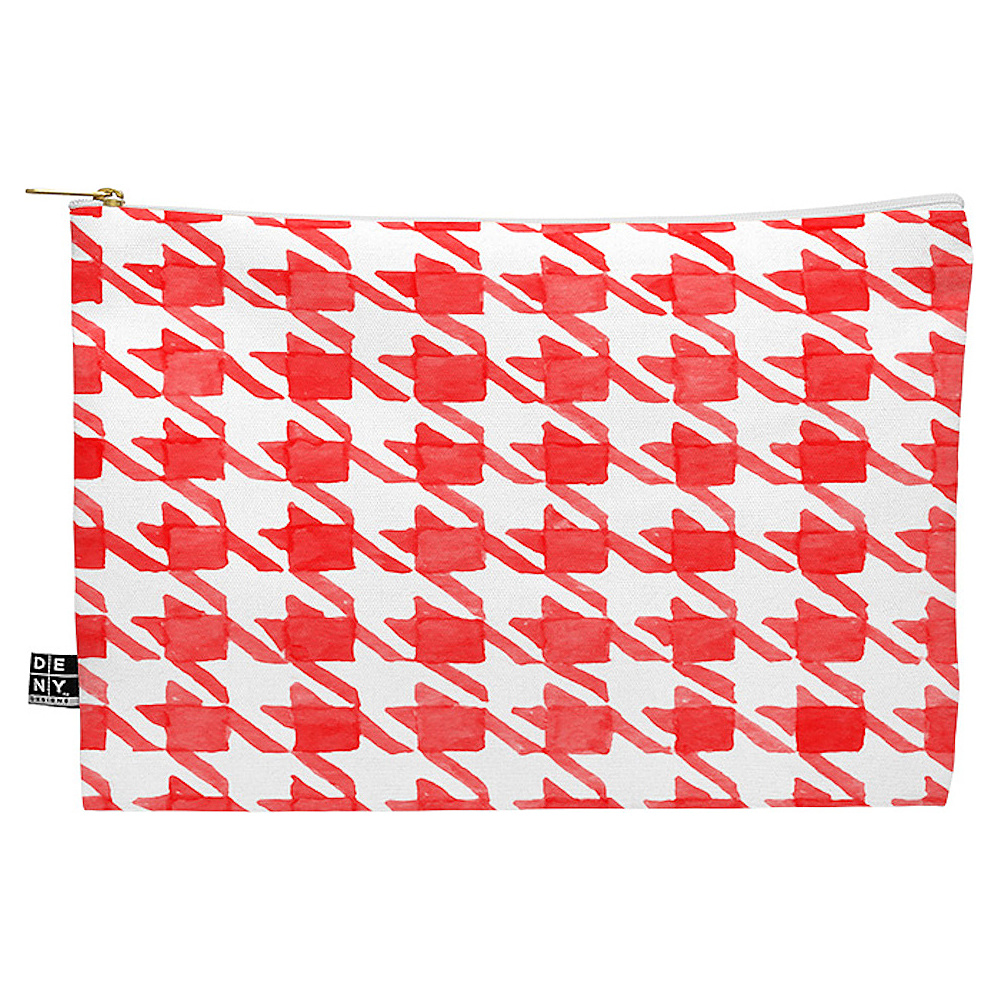 DENY Designs Flat Pouch Social Proper Candy Houndstooth DENY Designs Luggage Accessories