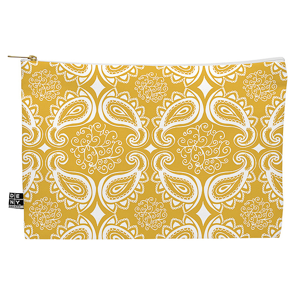 DENY Designs Flat Pouch Heather Dutton Plush Paisley Goldenrod DENY Designs Luggage Accessories