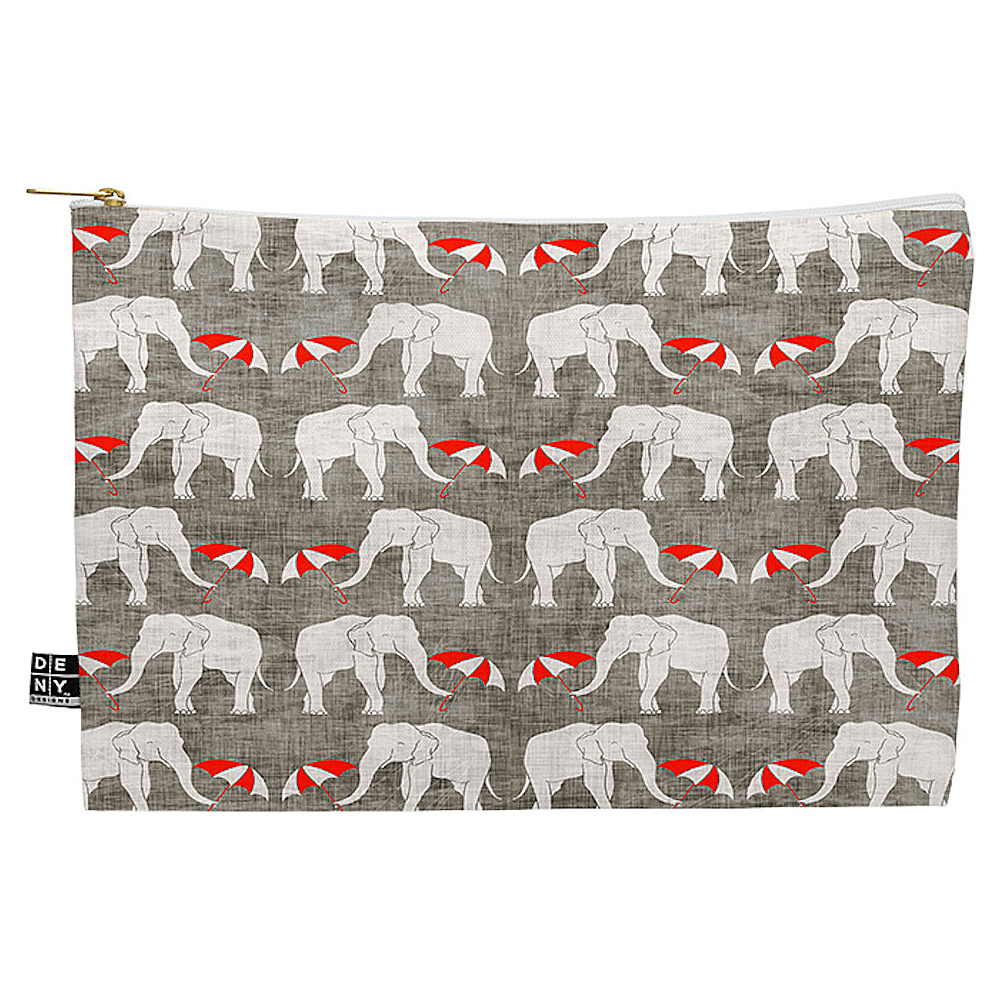 DENY Designs Flat Pouch Holli Zollinger Elephant And Umbrella DENY Designs Luggage Accessories