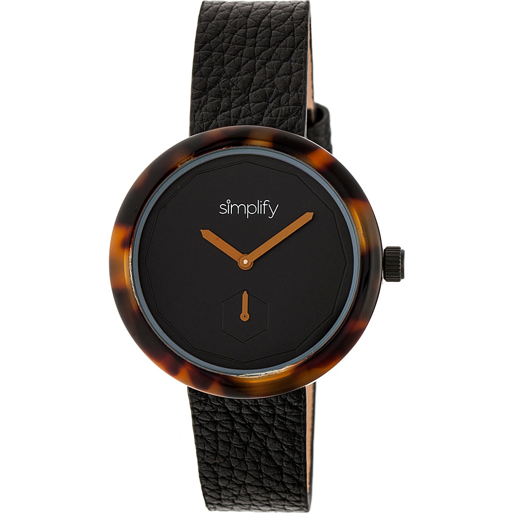 Simplify The 3700 Unisex Watch Black Brown Black Simplify Watches