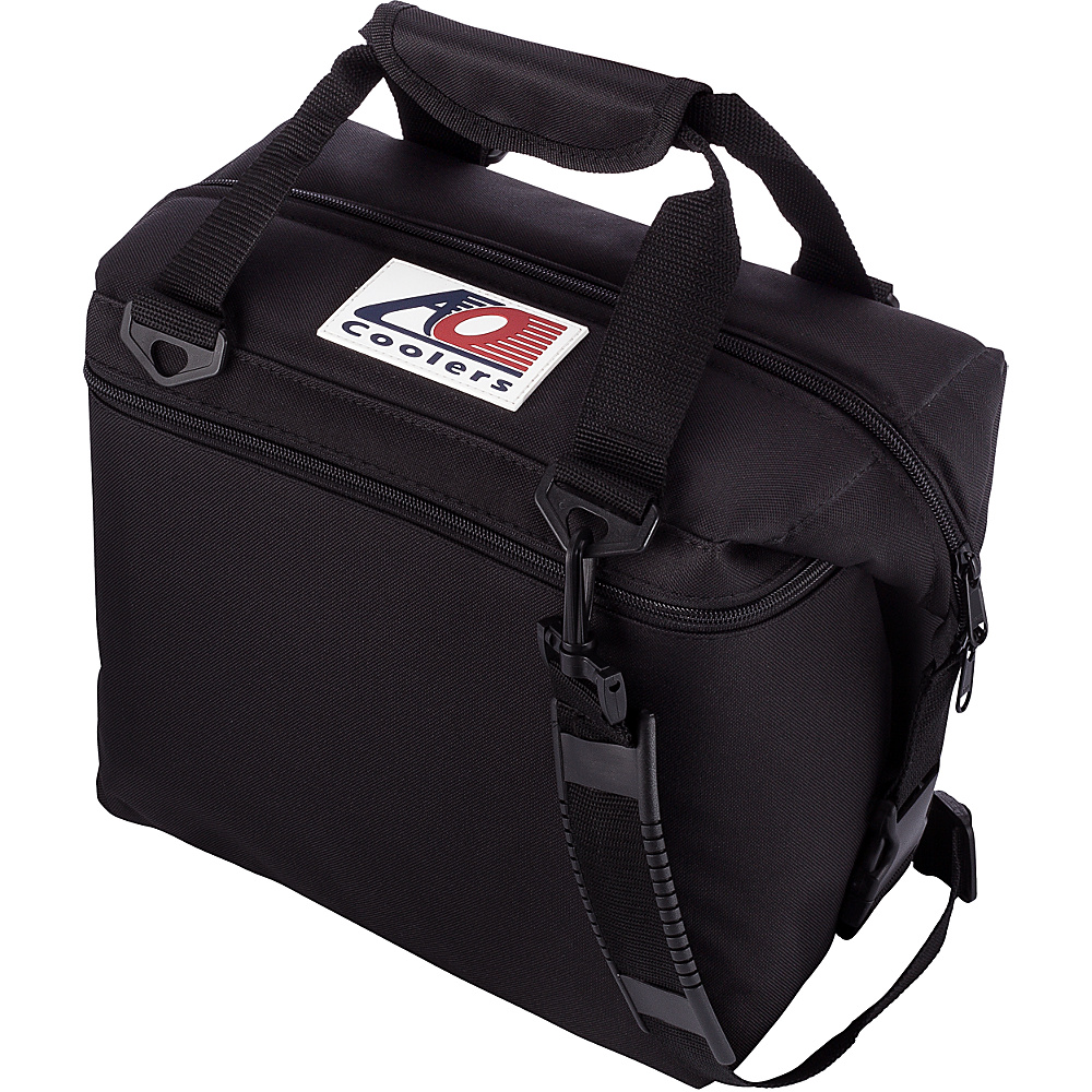 AO Coolers 12 Pack Canvas Soft Cooler Black AO Coolers Outdoor Coolers