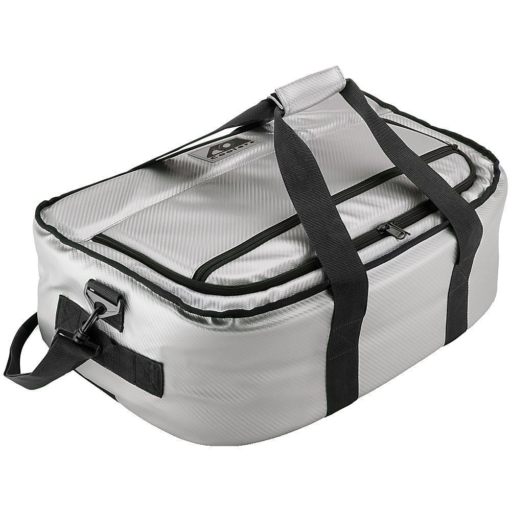 AO Coolers 38 Pack Carbon Stow N Go Soft Cooler Silver AO Coolers Outdoor Coolers