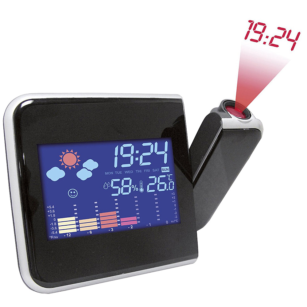 Koolulu Projection Digital Weather LED Alarm Clock Black Koolulu Electronic Accessories