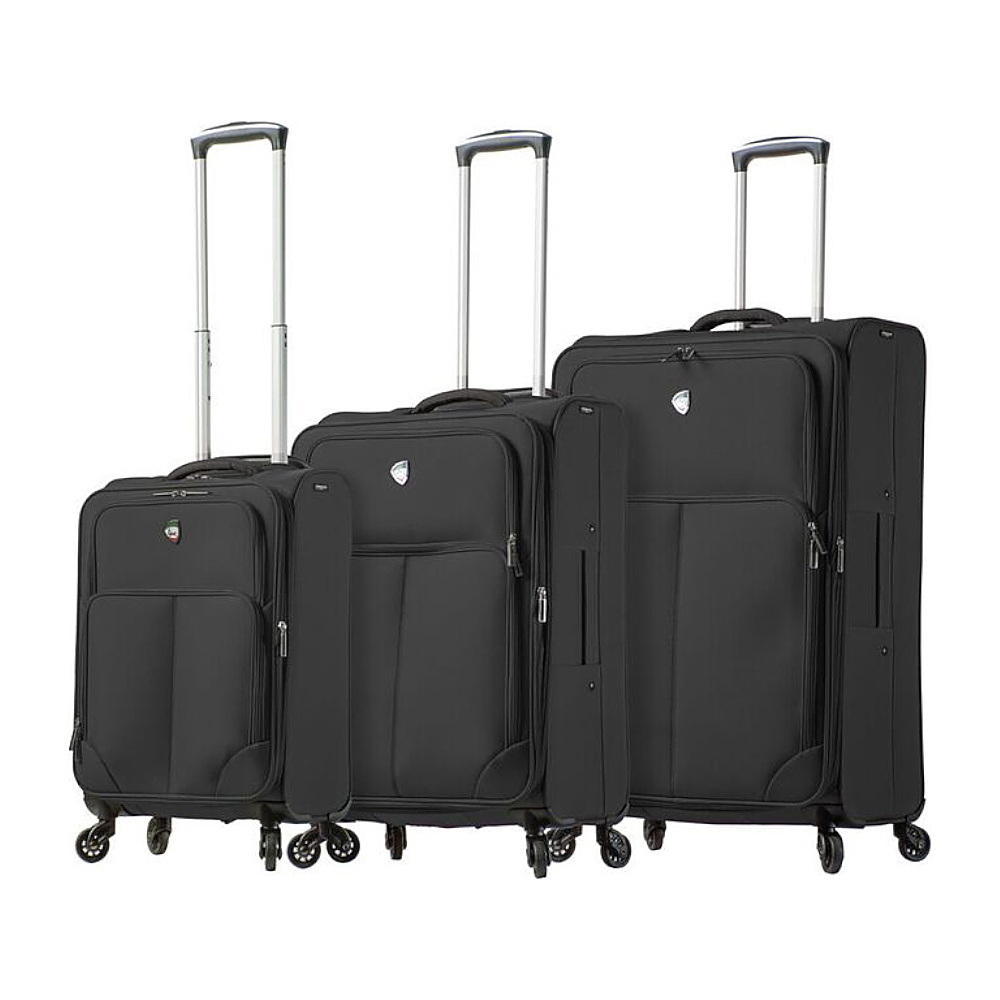 Mia Toro ITALY Leggero Softside Spinner Luggage 3 Piece Set Black Mia Toro ITALY Luggage Sets